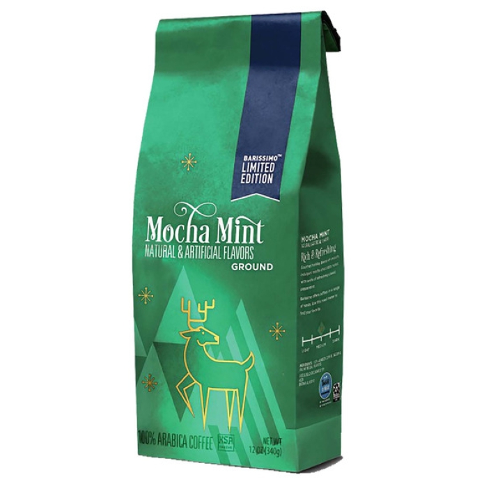 Barissimo Mocha Mint Flavored Ground Coffee 12oz (Medium Roast)